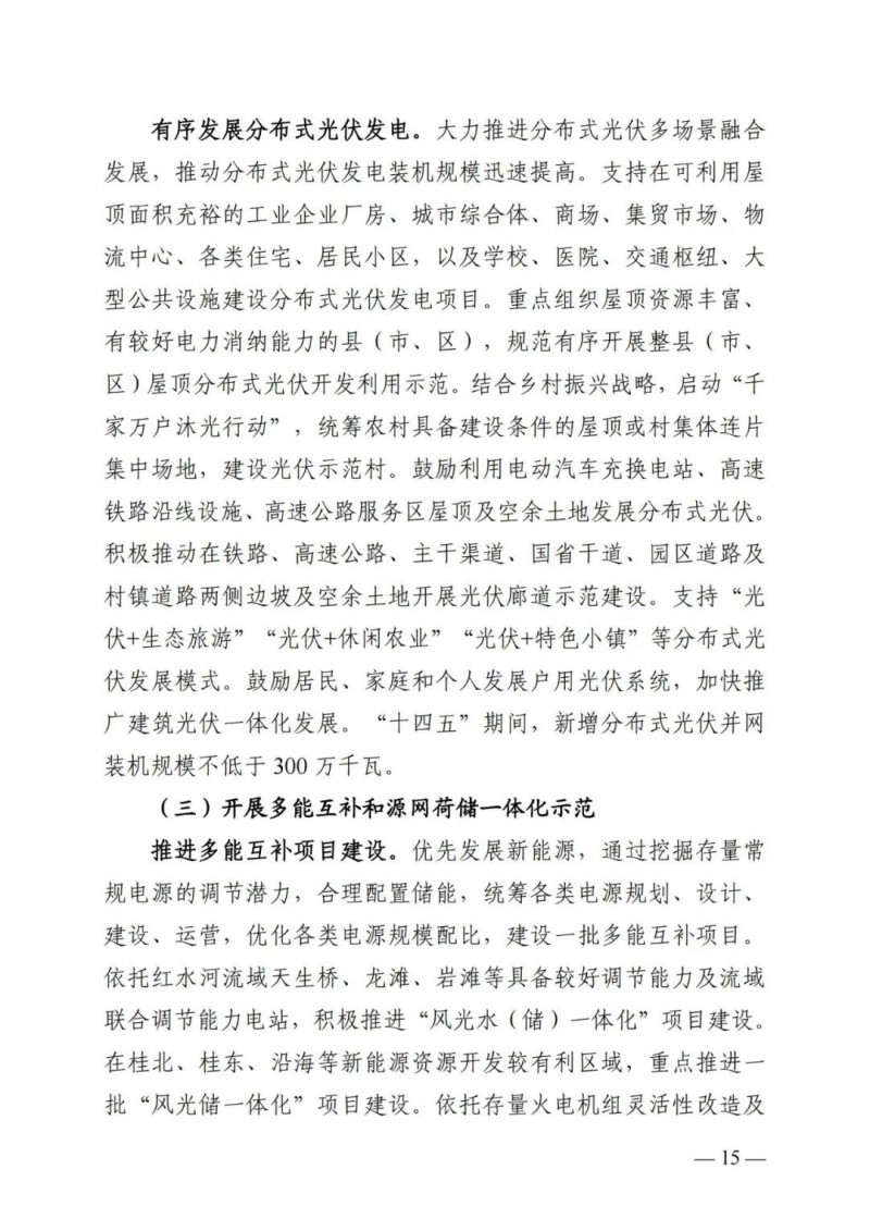 廣西“十四五”規(guī)劃：大力發(fā)展光伏發(fā)電，到2025年新增光伏裝機(jī)15GW！