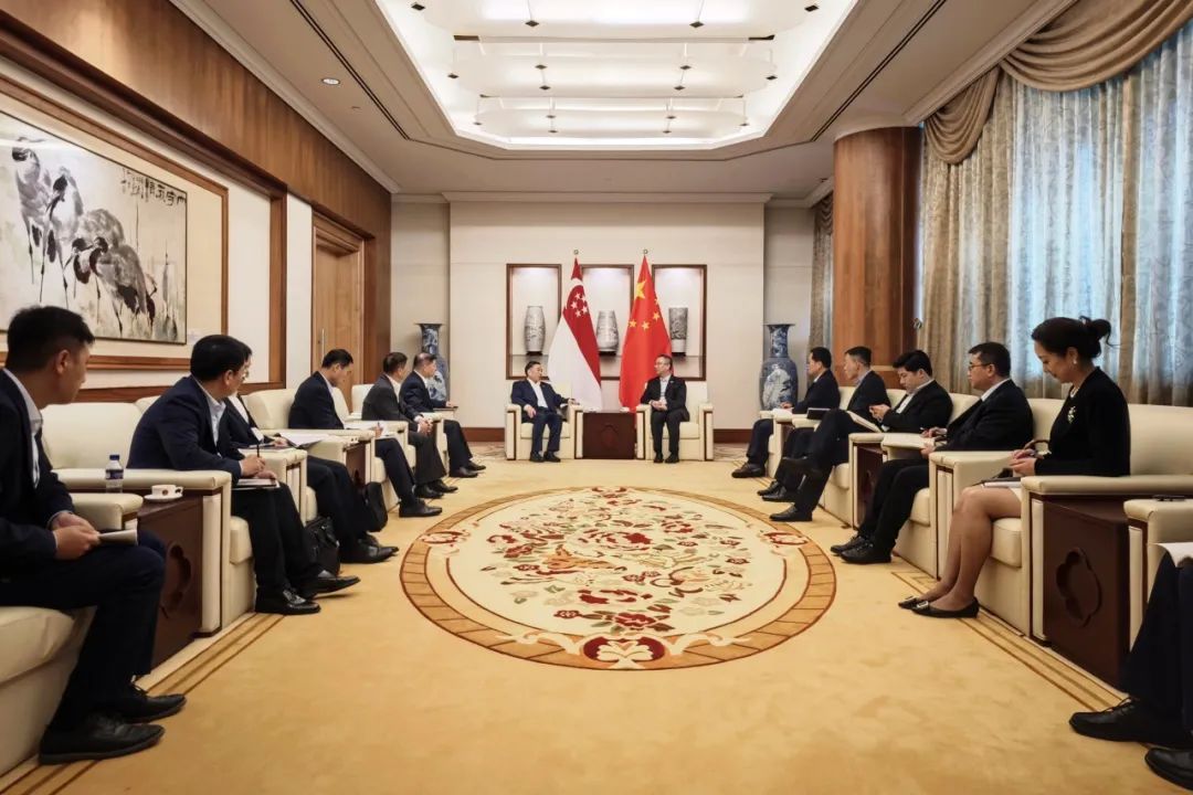 中國能建黨委書記、董事長宋海良與中國駐新加坡大使館臨時代辦朱憬會談
