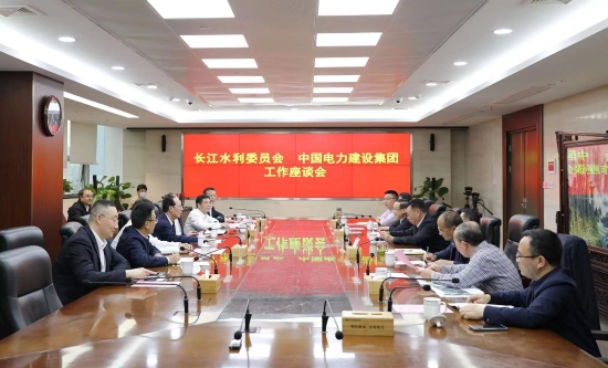 中國電建黨委書記、董事長丁焰章與長江水利委員會黨組書記、主任劉冬順會談
