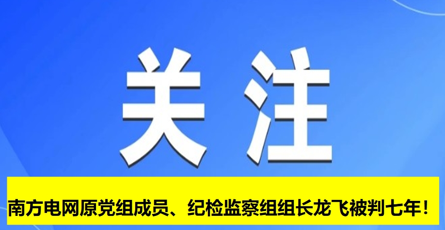 南方電網(wǎng)原黨組成員、紀(jì)檢監(jiān)察組組長龍飛被判七年！